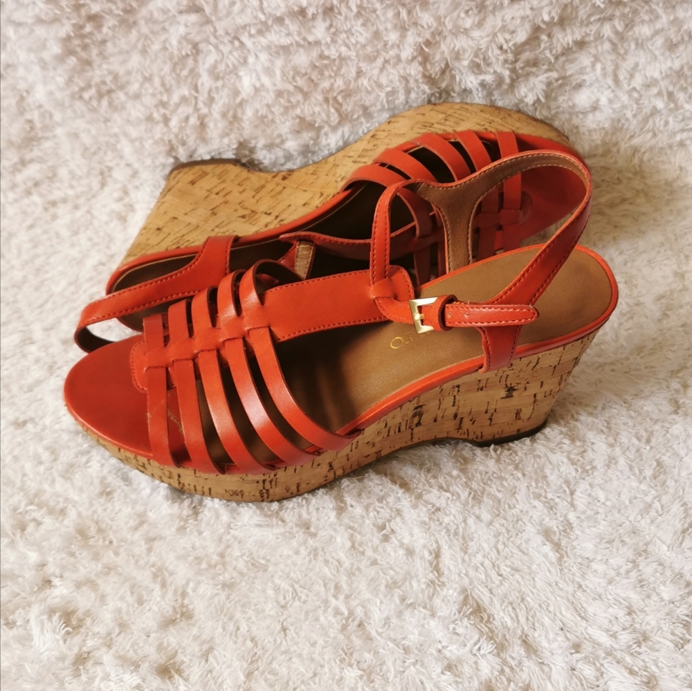 Franco Sarto Wedges, 7M, Orange